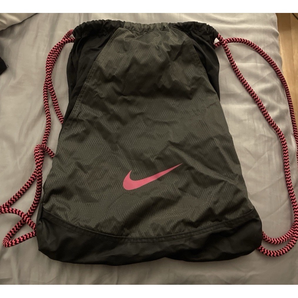 Nike Cinch Bag Backpack Hot Pink, Grey, Black Drawstring Zip Pocket Adjustable
